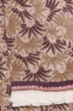 Rechteckiger Schal aus Kaschmir-Mix mit Blumenmuster Nib
