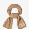 Rechteckiger Strickschal mit gesticktem Logo