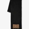 Rechteckiger Strickschal mit gesticktem Logo