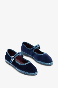 Riemchenballerinas aus Baumwollsamt Montague