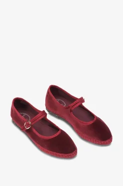 Riemchenballerinas aus Baumwollsamt Lucrèce