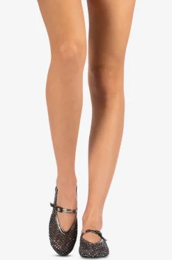 Riemchenballerinas aus Metallic-Mesh Gilda