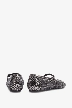 Riemchenballerinas aus Metallic-Mesh Gilda