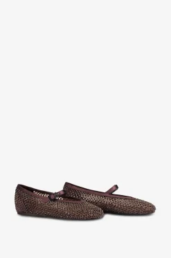 Riemchenballerinas aus Metallic-Mesh Gilda