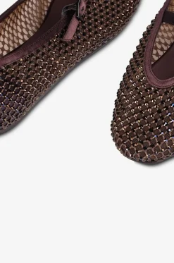 Riemchenballerinas aus Metallic-Mesh Gilda