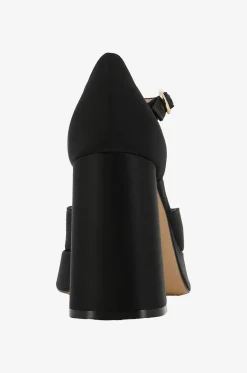 Riemchen-Plateau-Pumps aus Satin Mira 105
