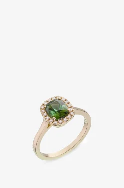 Ring aus Gelbgold mit Diamanten und Turmalin Précieuse