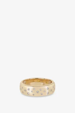 Ring aus Gelbgold und Diamanten Polka Dot Cigar Band