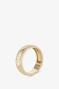 Ring aus Gelbgold und Diamanten Polka Dot Cigar Band
