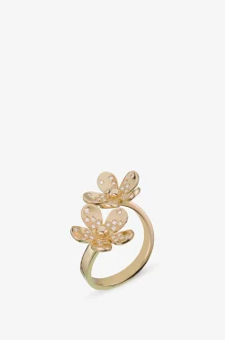 Ring aus Gelbgold und Diamanten Fleurs