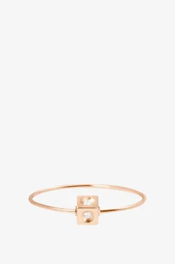 Ring aus Roségold und Diamanten Cubix