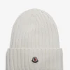 Rippstrickmütze mit Umschlag und Hahnenlogo