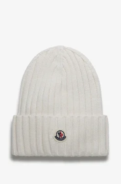 Rippstrickmütze mit Umschlag und Hahnenlogo