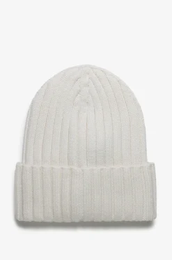 Rippstrickmütze mit Umschlag und Hahnenlogo