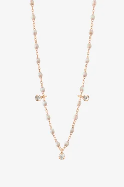 Roségold- und Diamanthalskette Gigi Suprême 3 Diamants Opale - 45 cm
