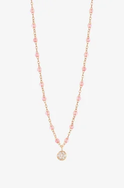 Roségold- und Harzhalskette mit Diamantanhänger Puce Rosée - 42 cm