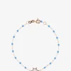 Roségold-Armband mit Diamanten Étoile de David Bleu Fluo