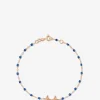 Roségold-Armband mit Harzperlen und Diamant Lune Saphir - 17 cm