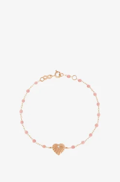 Roségold-Armband mit Harzperlen und Diamant Coeur Lumière Blush - 17 cm