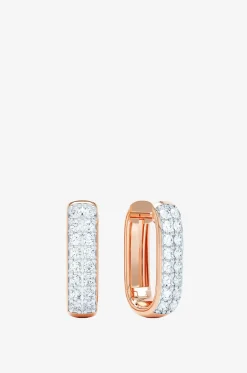 Roségold-Creolen mit Diamanten Allday Diamond Huggies 4mm Elongated