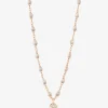 Roségoldhalskette mit Diamantanhänger Puce Opale - 42 cm