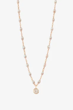 Roségoldhalskette mit Diamantanhänger Puce Opale - 42 cm