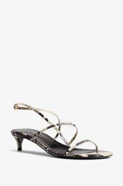 Sandalen aus Leder in Pythonoptik Loop 35