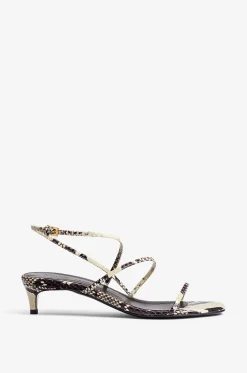 Sandalen aus Leder in Pythonoptik Loop 35