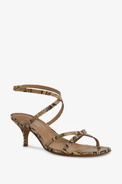 Sandaletten mit Stilettoabsatz aus Leder mit Animalprint Aries Molurus