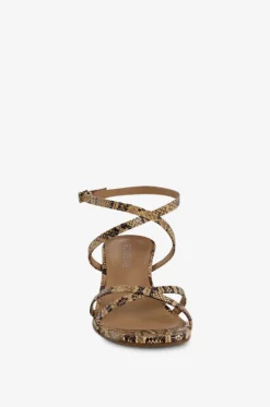 Sandaletten mit Stilettoabsatz aus Leder mit Animalprint Aries Molurus