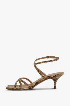 Sandaletten mit Stilettoabsatz aus Leder mit Animalprint Aries Molurus