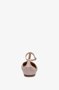 Satinballerinas mit T-Riemen und Schmucknieten Céleste