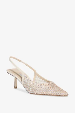 Schuhe mit Fersenriemen aus Netzgewebe mit Strasssteinen Gilda