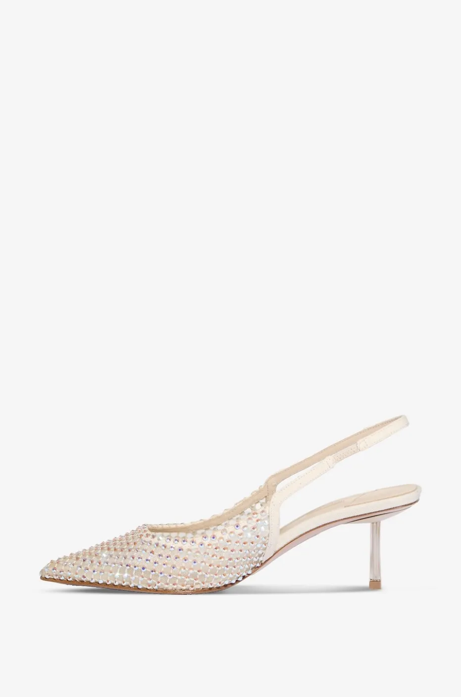 Schuhe mit Fersenriemen aus Netzgewebe mit Strasssteinen Gilda
