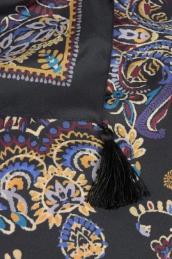 Seidentuch mit Quasten und Motiv Paisley Arabesques