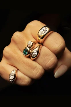 Siegelring aus Gelbgold und Diamant Curve