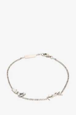 Silberfarbenes Kettenarmband mit Kristallen Opyum