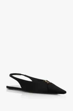 Slingback-Ballerinas aus Satin Babylone