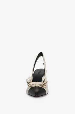 Slingback-Pumps aus Leder mit Schleife Alba 70
