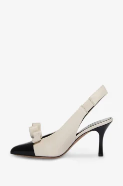 Slingback-Pumps aus Leder mit Schleife Alba 70