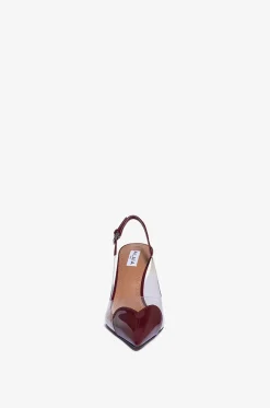 Slingback-Pumps aus Plexiglas und Lackleder Le Coeur 90