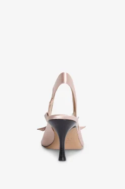 Slingback-Pumps aus Satin mit Strass Alba 75