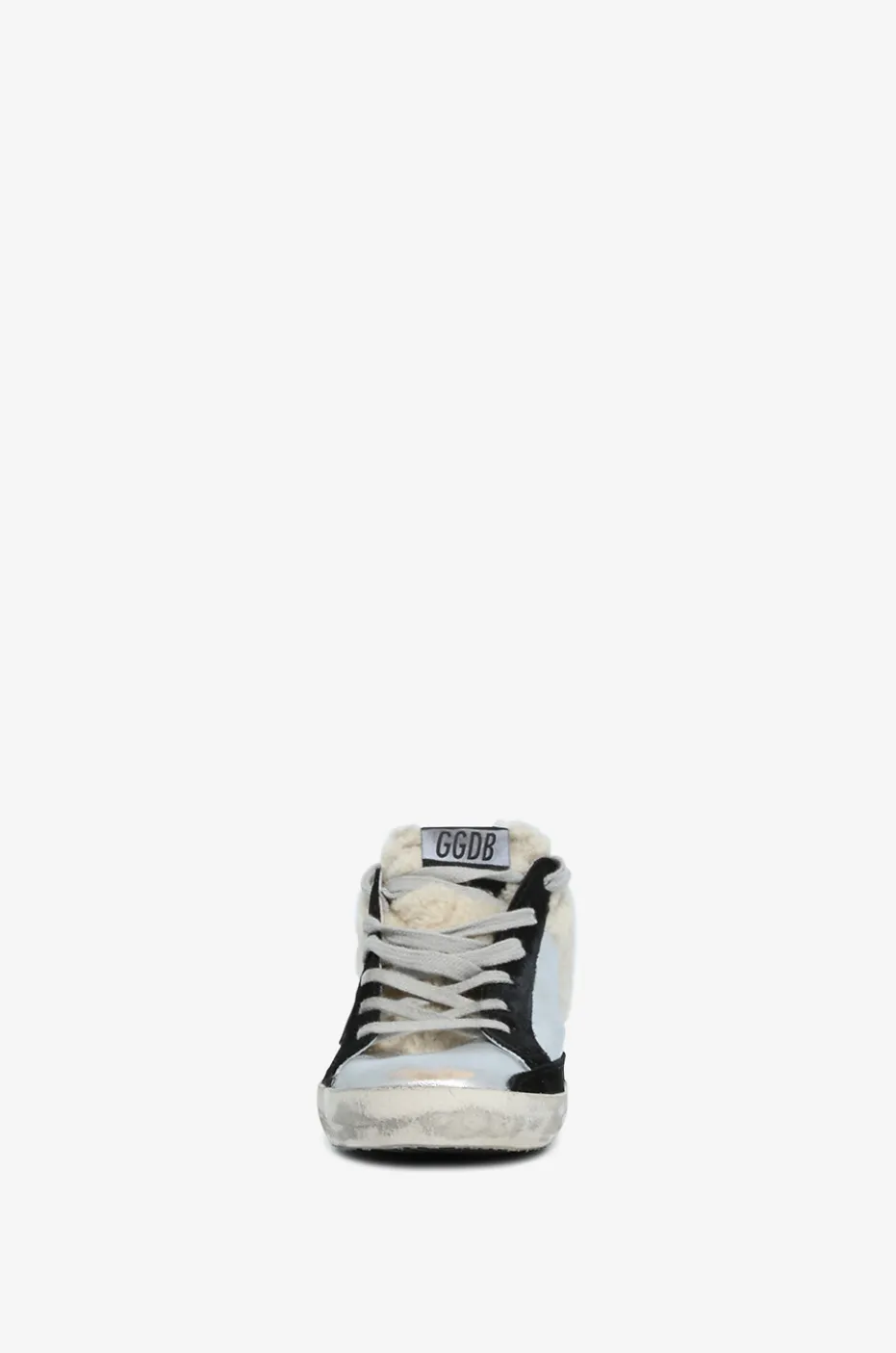 Sneaker-Clogs aus Metallic-Leder und Wildleder Super-Star Sabot