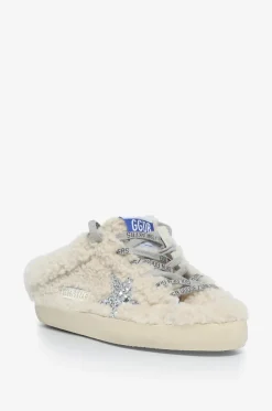 Sneaker-Clogs aus Shearling mit Glitterstern Super-Star Sabot