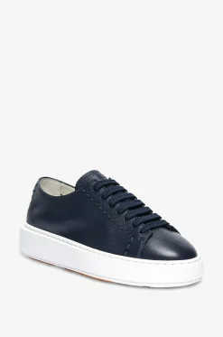 Sneakers mit Schnürung aus genarbtem Leder Clean Row