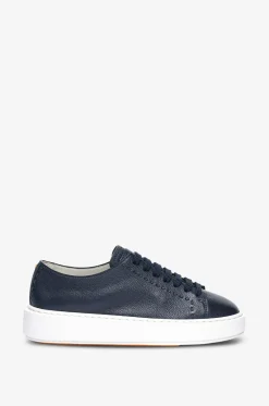 Sneakers mit Schnürung aus genarbtem Leder Clean Row