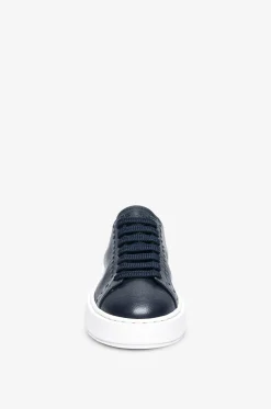 Sneakers mit Schnürung aus genarbtem Leder Clean Row
