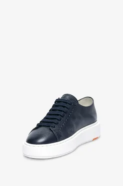 Sneakers mit Schnürung aus genarbtem Leder Clean Row