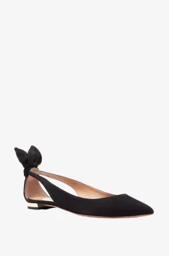 Spitze Ballerinas aus Wildleder Bow Tie