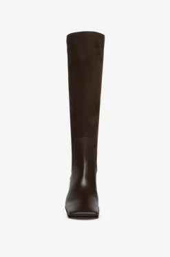 Stiefel mit Blockabsatz aus Nubukleder Knee 55
